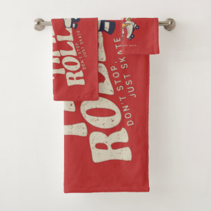 CONJUNTO DE TOALHAS DEIXE OS BONS TEMPOS ROLAREM O SKATE ROLLER DE RET