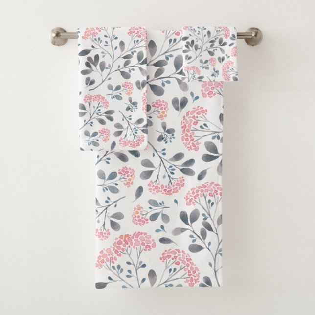 Conjunto De Toalhas Delicar Flores Sem Costura Padrão (Insitu)