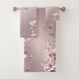 Conjunto De Toalhas Delicate Pink Floral Towel Set