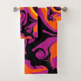 Conjunto De Toalhas Derramar - Laranja, Preto, Rosa e Amarelo