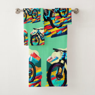 Conjunto De Toalhas Descida Mountain Bike Art