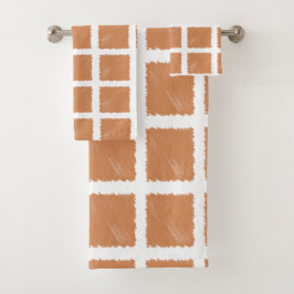 Conjunto De Toalhas Desenho Castanho-Cobre