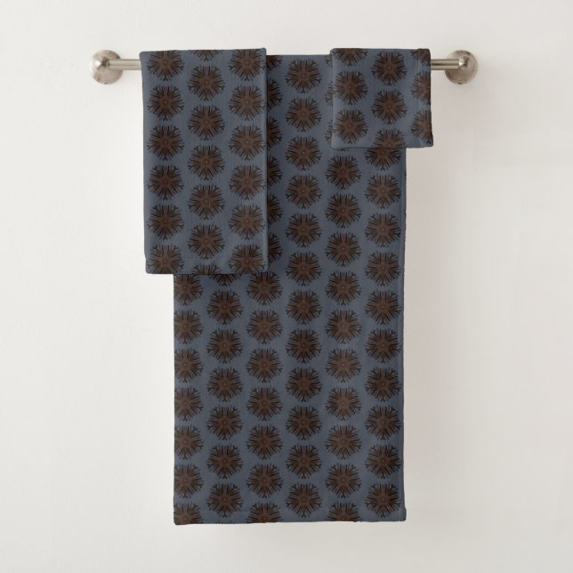Conjunto De Toalhas Desenho de Linha Simétrica Estilo Floral Mecânico (Insitu)