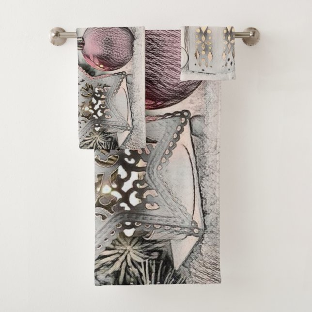 Conjunto De Toalhas Desenho de natais vintages (Insitu)