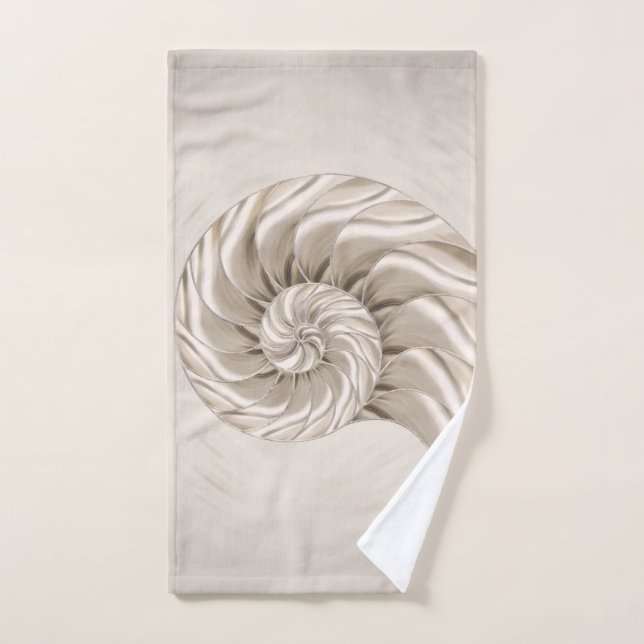 Conjunto De Toalhas Desenho de Nautilus Shell (Toalha de mão)