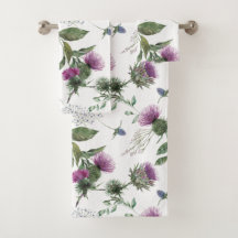 Desenho de padrão de cardo roxo floral