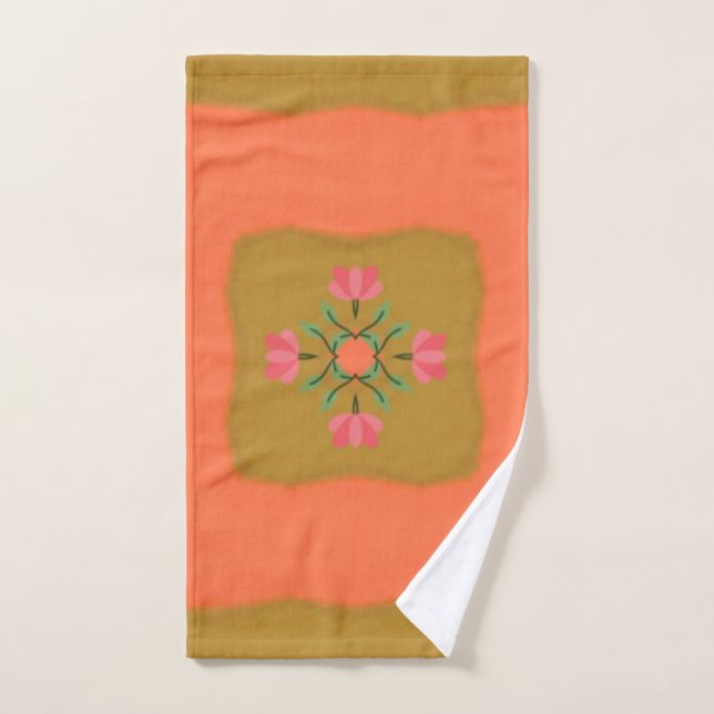Conjunto De Toalhas desenho de padrão de flor mandala (Toalha de mão)