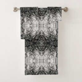Conjunto De Toalhas Desenho de padrão de foto em preto e branco da cas