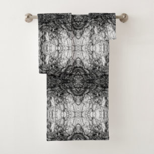 Conjunto De Toalhas Desenho de padrão de foto em preto e branco da cas