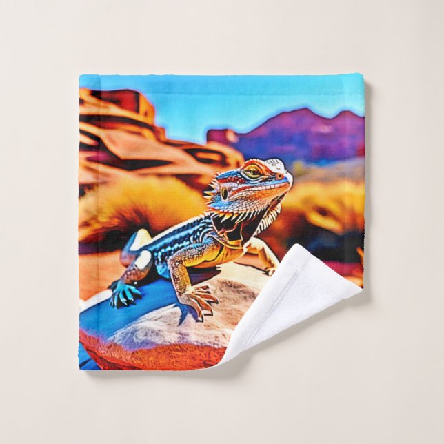 Conjunto De Toalhas Desert Dragon Lizard Design (Pano de lavar)