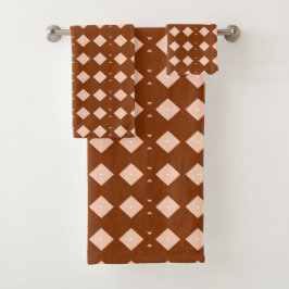 Conjunto De Toalhas Deserto Rosa Moderno Terracota Tribal Africano