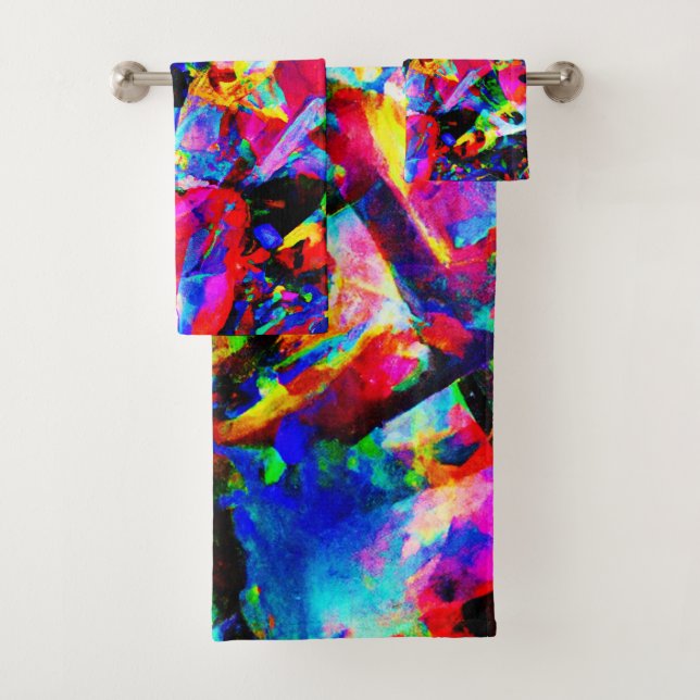 Conjunto De Toalhas Design abstrato colorido (Insitu)