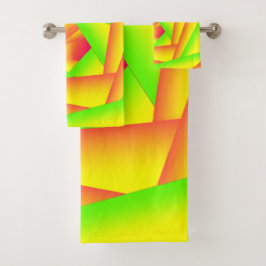 Conjunto De Toalhas Design Abstrato do Ombro Amarelo Laranja Verde Cit