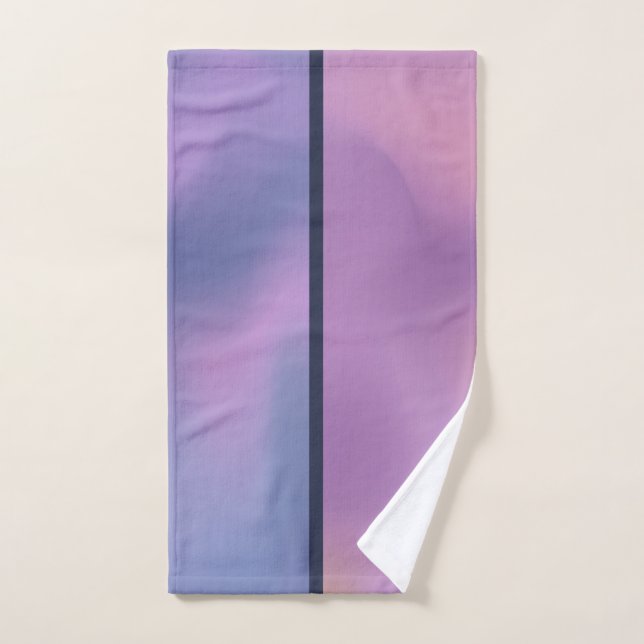 Conjunto De Toalhas Design abstrato roxo e rosado moderno (Toalha de mão)