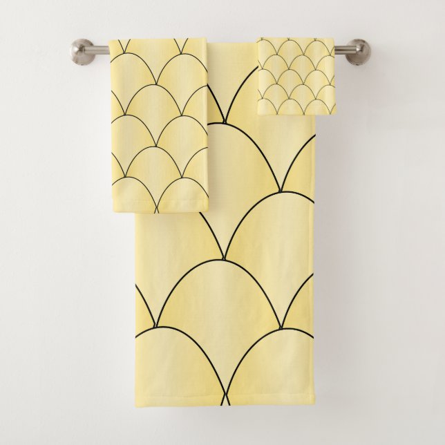 Conjunto De Toalhas Design Art Déco Amarelo (Insitu)
