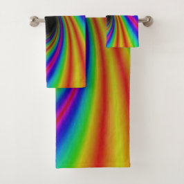 Conjunto De Toalhas Design brilhante Rainbow Swirl Colorful
