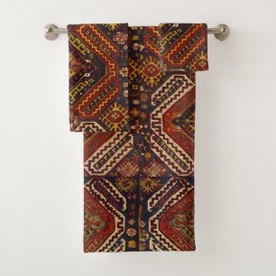 Conjunto De Toalhas Design caucasiano do tapete em cores mornas
