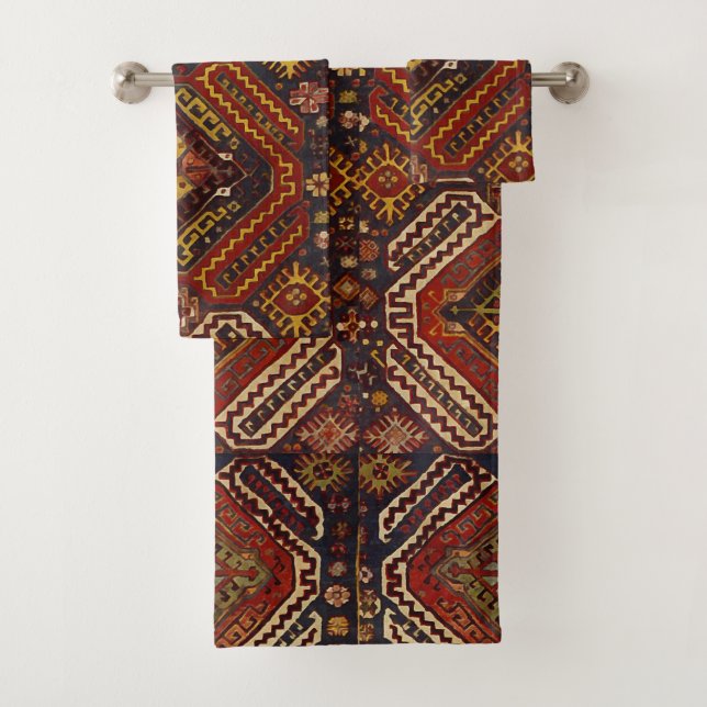 Conjunto De Toalhas Design caucasiano do tapete em cores mornas (Insitu)