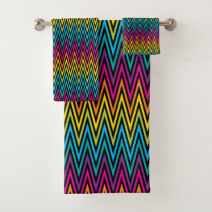 Conjunto De Toalhas Design colorido 8 da forma na moda brilhante de