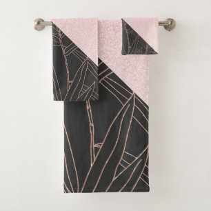 Conjunto De Toalhas Design cor-de-rosa de bambu-ouro Elegante