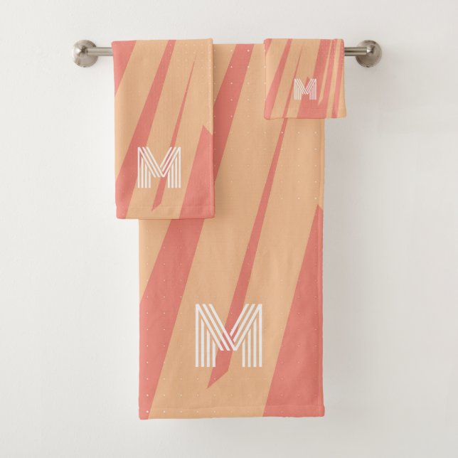 Conjunto De Toalhas Design de abstrato cor-de-rosa e laranja (Insitu)