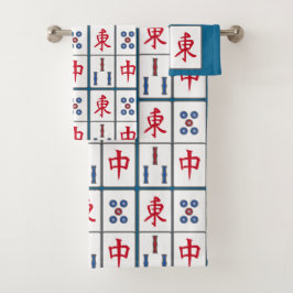 Conjunto De Toalhas Design de Azulejos de jogos Mahjong