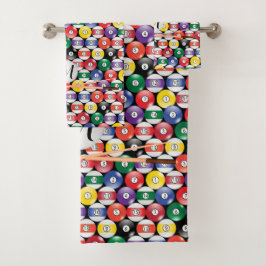 Conjunto De Toalhas Design de Bola de Piscina Billiard Monograma