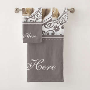 Conjunto De Toalhas design de coelho de Páscoa floral personalizado