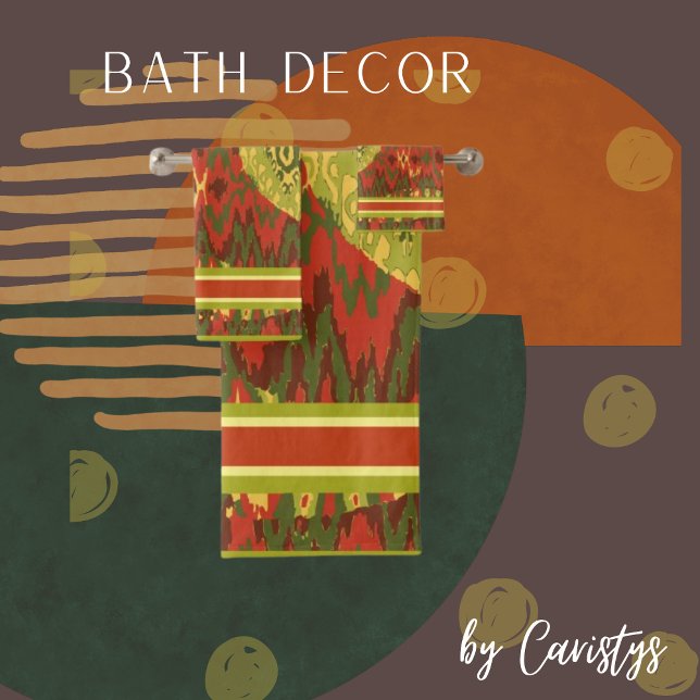 Conjunto De Toalhas Design de Contemporâneo em Azeitonas, Rustos, Dour (Criador carregado)