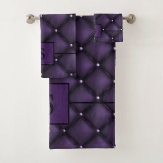 Conjunto De Toalhas Design de Elegante Negro e Roxo Escuro