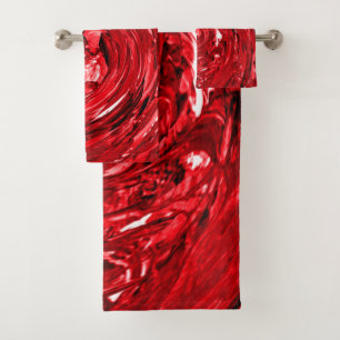 Conjunto De Toalhas Design de espiral preto branco vermelho