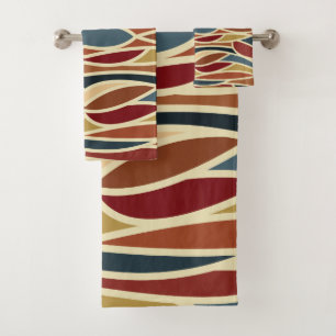 Conjunto De Toalhas Design de Estilo de Vidro Colorido Opaço Geométric