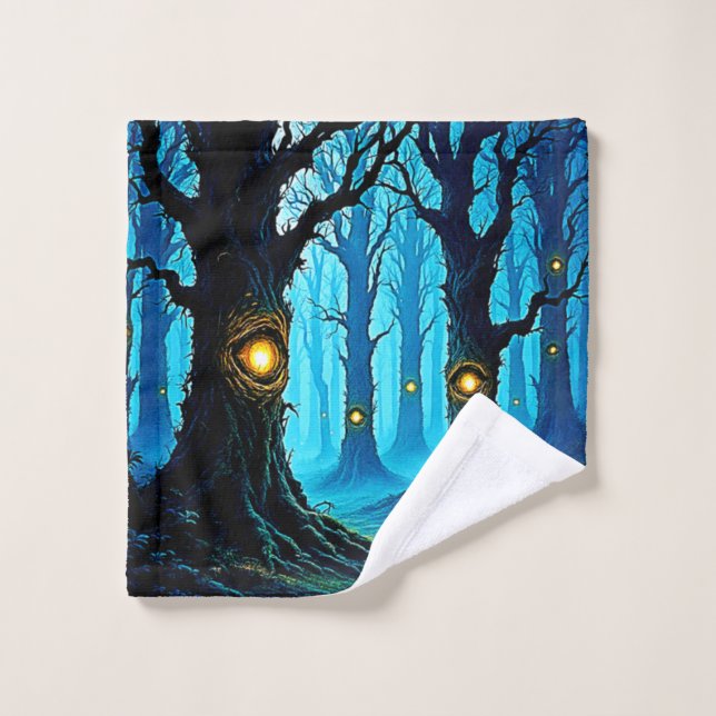 Conjunto De Toalhas Design de Floresta de Olhos de Fantasia Sombria (Pano de lavar)