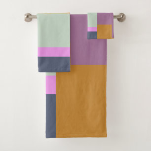 Conjunto De Toalhas Design de Formas Geométricas de Correção Colori