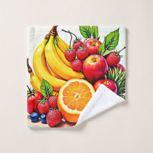 Conjunto De Toalhas Design de Fruta de Delícia de Fresca Vibrante