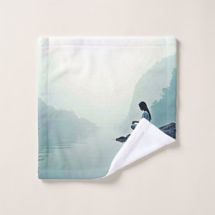 Conjunto De Toalhas Design de Meditação Aquática do Lado da Água