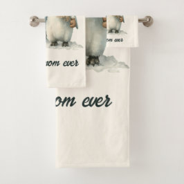 Conjunto De Toalhas Design de “Melhor Mãe de Todos os Tempos” com Ping