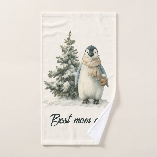 Conjunto De Toalhas Design de “Melhor Mãe de Todos os Tempos” com Ping (Toalha de mão)