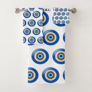 Conjunto De Toalhas Design de Olho Grego Apenas Adicione Texto