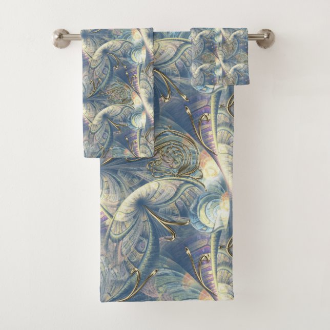 Conjunto De Toalhas Design de padrão avançado Rococo com Alivio Dourad (Insitu)