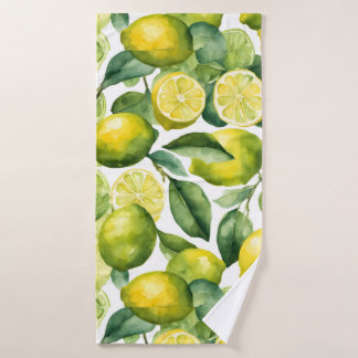 Conjunto De Toalhas Design de Padrão de Aquarela de Limões