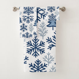 Conjunto De Toalhas Design de padrão do floco de neve de inverno