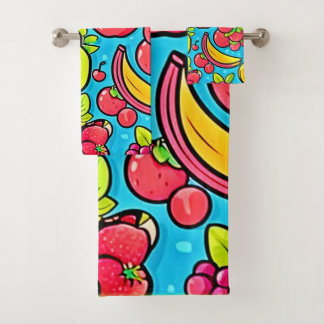 Conjunto De Toalhas Design de padrão frutuoso