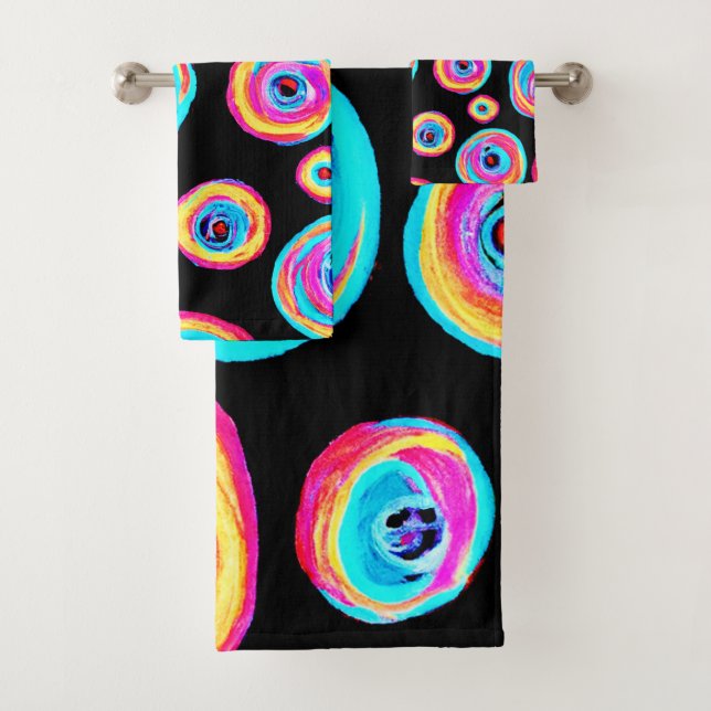 Conjunto De Toalhas Design de padrão vívido colorido (Insitu)