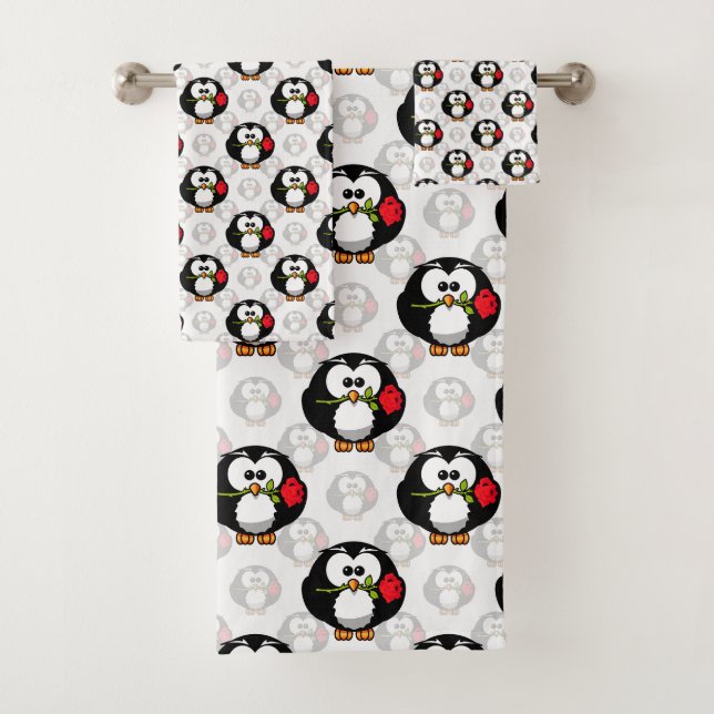 Conjunto De Toalhas Design de Pinguim-Cute (Insitu)