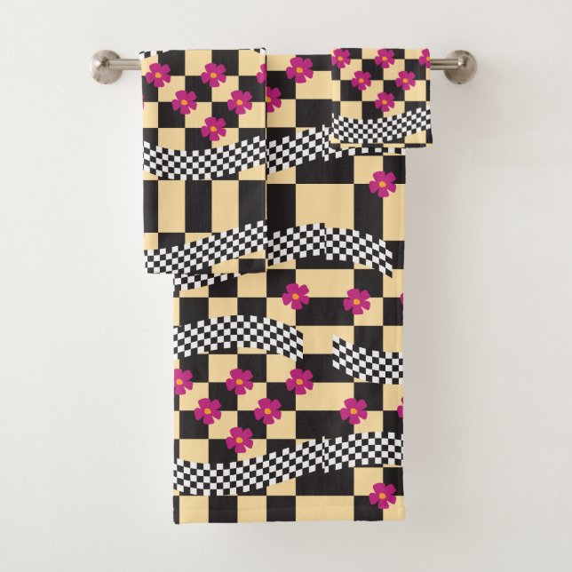 Conjunto De Toalhas Design de placa de verificação retrorreflectora co (Insitu)