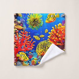 Conjunto De Toalhas Design de recife de coral colorido