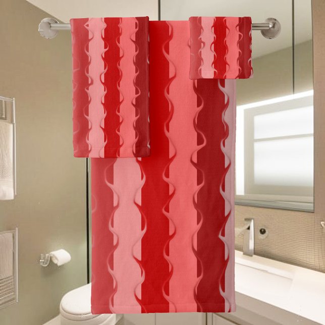 Conjunto De Toalhas Design de stripped moderna em vários tons de verme (Criador carregado)