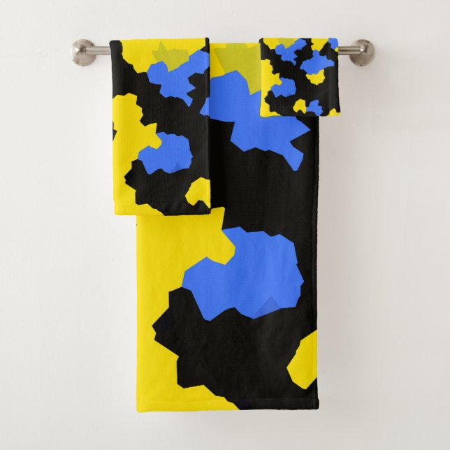 Conjunto De Toalhas Design do abstrato preto amarelo (Insitu)