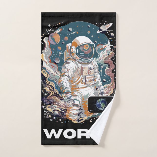 Conjunto De Toalhas Design do Astronauta Mundial (Toalha de mão)